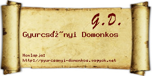 Gyurcsányi Domonkos névjegykártya